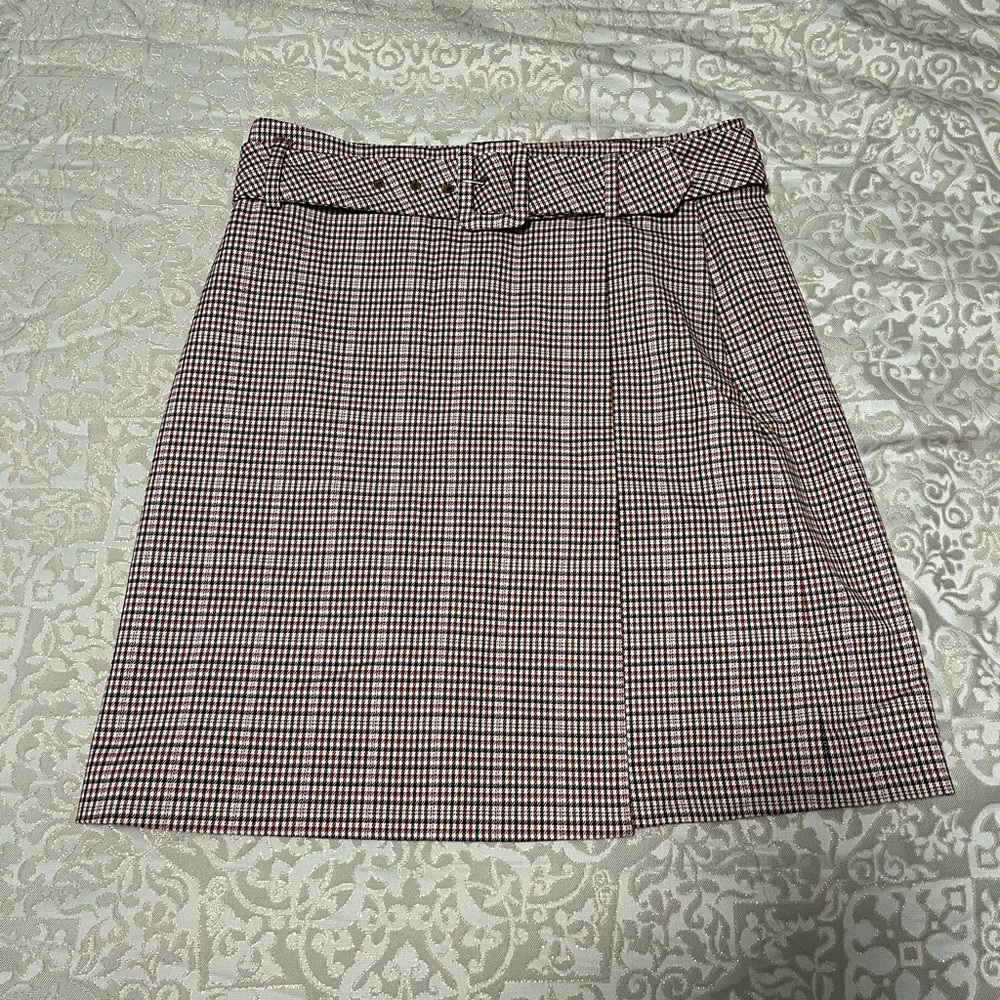 RW&CO Belted Houndstooth Mini Skirt